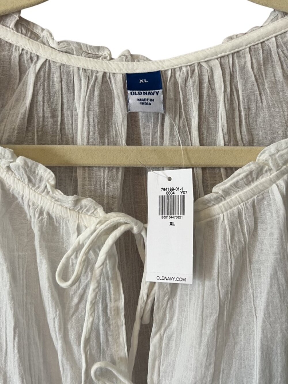 100% Cotton Old Navy Sleeveless Crinkle Gauze Tie-Front Top - Picture 4 of 5